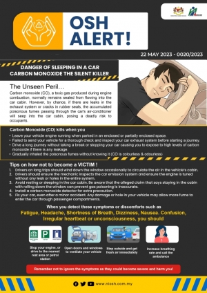 Danger of Sleeping in a Car - Carbon Monoxide the Silent Killer