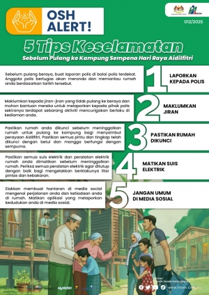 5 Tips Keselamatan Sebelum Pulang ke Kampung Sempena Hari Raya Aidilfitri
