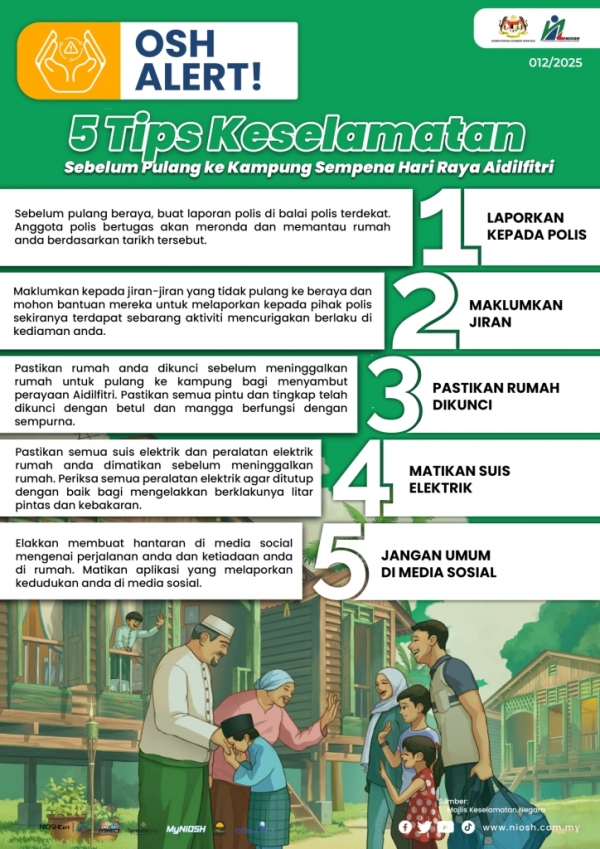 5 Tips Keselamatan Sebelum Pulang ke Kampung Sempena Hari Raya Aidilfitri