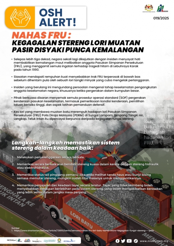 Nahas FRU -Kegagalan Stereng Lori Muatan Pasir Disyaki Punca Kemalangan