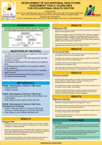 Development of occupational health risk assessment tools / guidelines for occupational health doctor.